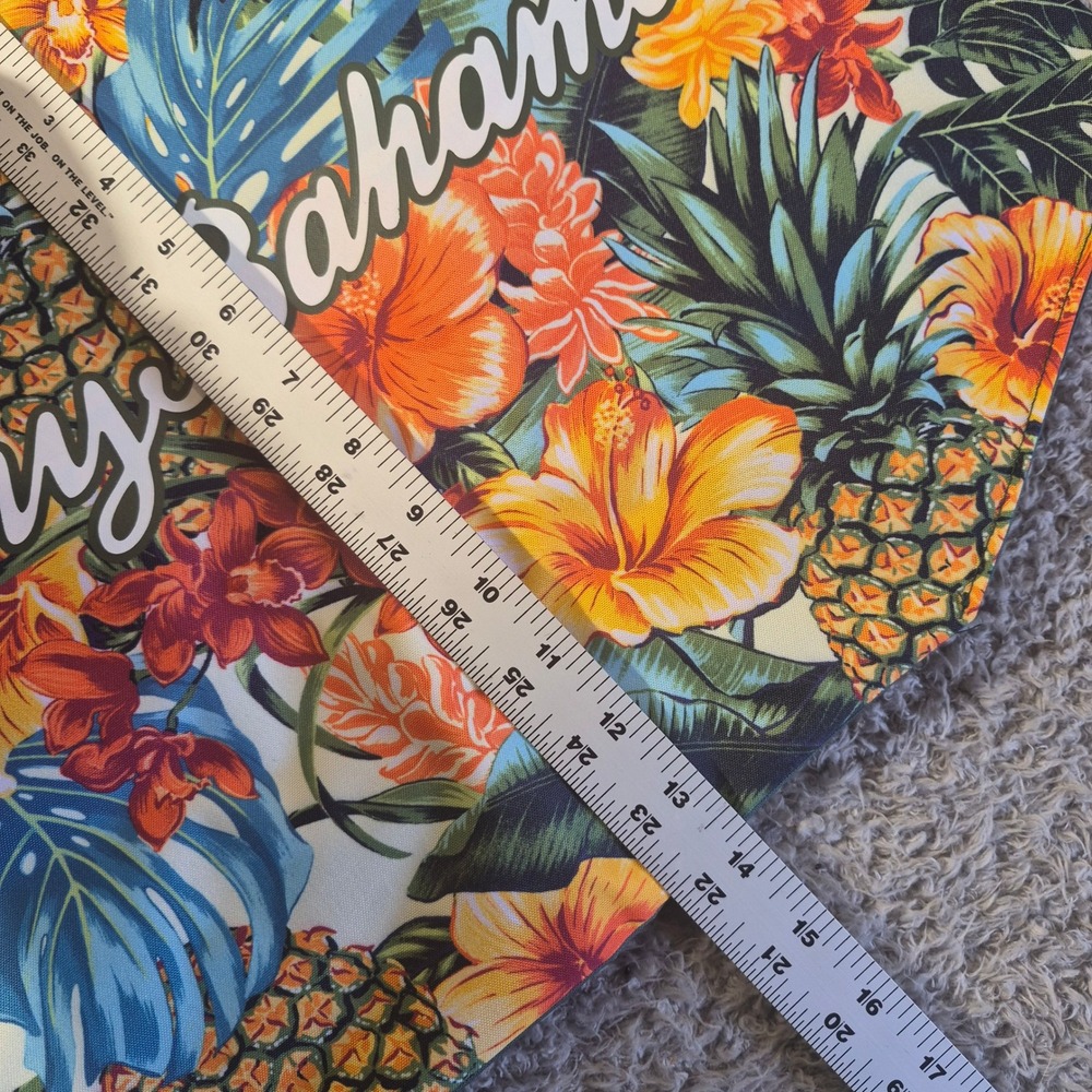 Tommy Bahama Pineapple Blooms Tote WH768490 Tropical Green Canvas Beach Bag NWT - Picture 5 of 7